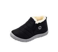 Slippers Side Zip Quick Adjustable Ankle Boots Winter Thermal Women Zapotos Senrismo para montaña alta botas Camperas Mujeres Waterproof Slipper Thick Rubber Sole, Black/White, 8 UK