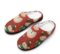 Slippers Smiling Snowman & Snowflake Indoor Shoes For Unisex | House Slipper Fuzzy Washable Outdoor Shoes for Adults Winter Indoor
