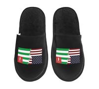 Slippers Torn Style American And The Republic Of Abkhazia Flags Anti-Skid Shoes Comfy Cotton Slippers For Outdoor Big Kid Adult L