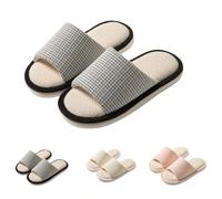 Slippers Winter Linen Slippers Women's Slippers Breathable Guest Slippers Indoor Slippers Non-Slip for Women Men at Home Hotel Slippers Cuddly Mute Slippers, black, 4 UK