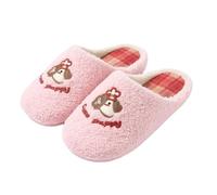 Slippers Women Closed Toe Memory Foam Fuzzy Cartoon Animal House Slippers