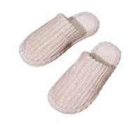Slippers Women Closed Toe Ribbed Fuzzy Warm Winter House Womens Slippers
