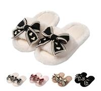 Slippers Women Cute Bow Soft Open Toe Slippers For Women Slip On House Shoes Open Toe Slide Slipper With Lovely Bowknot Indoor Spa Slipper Anti Slip Home Sliders Home Thick Sliders