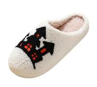 Slippers Women Halloween Novelty Fluffy Memory Foam Slippers Bathroom Casual Shoes Soft Comfy Slip on Flat Shoes Christmas Cute Preppy Stuff