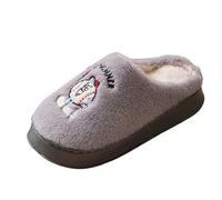 Slippers Women House for Merry Christmas Men's Novelty Fluffy Cute Pink Shoes Women’s Corduroy Soft Comfy Memory Foam Non-Slip Indoor Outdoor Unisex Halloween Pumpkin Grey 4.5