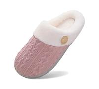 Slippers Women Ladies Christmas Halloween Pumpkin for Womens Mens Slipper Socks Foldable Shoes Women's Fluffy Memory Foam Slip on with Cozy Faux Fur Lined House Merry Men's Novelty Pink 37
