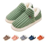 Slippers Women Ladies Clouds Booties Corduroy Warm with Cozy Memory Foam Fur LIned Winter Anti-Slip House Shoes Indoor & Outdoor