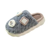Slippers Women Men Couples Winter Indoor Home Non-Slip Warm Cotton Slippers for Men Women Square Cotton Drag Yellow Shoes Women High, gray, 12 UK