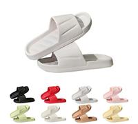 Slippers Women Men,Ladies Thick Soles Stepping Feeling Light Soft Soles Slipper Cloud Sliders Unisex Summer Home Non-Slip Slides for Shower Bathroom Pool Beach Indoor Outdoor Grey