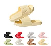 Slippers Women Men,Ladies Thick Soles Stepping Feeling Light Soft Soles Slipper Cloud Sliders Unisex Summer Home Non-Slip Slides for Shower Bathroom Pool Beach Indoor Outdoor Yellow