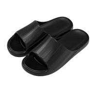 Slippers Women Men Non Slip Lightweight Soft EVA Slide Sandals Thick Sole Bathing Shoes Comfortable Indoor Mules Summer Beach Pool Shower Sliders Orthopedic Footwear (Black, 6.5)