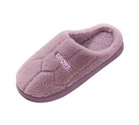 Slippers Women Men Winter Warm Slippers Cute Lambskin Faux Fur Fluffy Lightweight Wide Feet Soft Non-Slip Mules Breathable Fashion Plush Slippers, purple, 2/2.5 UK