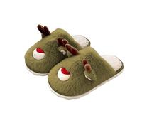 Slippers Women Men With Memory Foam Christmas Slippers Winter Warm Cosy Fleece Lined Shoes Xmas Funny Indoor Outdoor Couple Christmas Shoes Unisex Winter Slipper UK 3-12 (Green, 6)