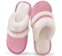 Slippers Women Merry Christmas Men's Novelty Arch Support Cute Camping Women's Flannel Soft Memory Foam Slip on House Shoes Indoor Outdoor for Unisex Halloween Fuzzy Pink 4