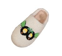 Slippers Women Open Toe Leopard Print Indoor Womens Fuzzy Open-Toe Soft Comfy Memory Foam House Shoes Ladies Size 7 Travel Mens Women’s Striped Knitted Slip on for Outdoor White-ba Size 7