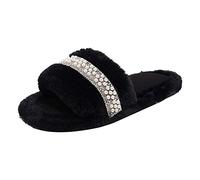 Slippers Women Size 7 House Shoes Womens Memory Foam Slippers Womens Slipper Indoor Fashion Pearl Tiles Lightweight Winter Warm Cotton Slipper for Women Hard Sole Summer Black