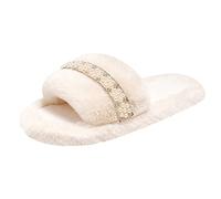 Slippers Women Size 7 House Shoes Womens Memory Foam Slippers Womens Slipper Indoor Fashion Pearl Tiles Lightweight Winter Warm Cotton Slipper for Women Hard Sole Summer White