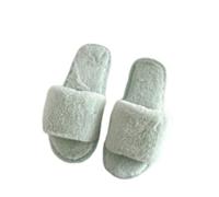 Slippers Women Size 7,Memory Foam Band Furry Open Toe Ladies Sliders Cozy Plush Home Shoes Indoor Outdoor Anti-Slide Shoes,Slippers Women Size 7 Hard Sole Green