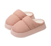Slippers Women Size 7 Women's Autumn Winter Solid Color Velvet Warm Anti Slip Home Indoor Casual Cotton Slippers Soft Indoor Slippers for Women (Pink, 36)
