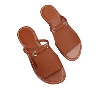 Slippers Women Summer Outdoor, Woven Sandals Ladies Flat Slippers Roman Sandal Open Toe Pure Color Slipper Non-Slip Summe Sandal Beach Sandals Lightweight Hollow Out Shoe Size 4-7.5