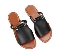 Slippers Women Summer Outdoor, Woven Sandals Ladies Flat Slippers Roman Sandal Open Toe Pure Color Slipper Non-Slip Summe Sandal Beach Sandals Lightweight Hollow Out Shoe Size 4-7.5