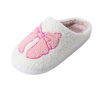 Slippers Women Unisex Halloween Cute Fuzzy Bride Mens Women's Mule Comfy Warm Shearling Lightweight Breathable Memory Foam Anti-Slip House Shoes Ladies Merry Christmas Men's Novelty Pink 6.5