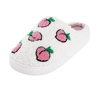 Slippers Women Wide Fit Leopard Print House Shoes Ladies' Knit Comfort Memory Foam Slip on Womens Disposable for Guests Bedroom Corduroy Crossbands Open Toe Slides Sandals Comfy Pink Size 7.5