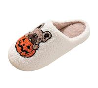 Slippers Women Wide Fit Open Toe House Shoes Women's Scuff Furry Cute Curly Faux Wool Slip-On Indoor Memory Foam Ladies UK Mens Flannel Soft Slip on Outdoor White-E Size 6
