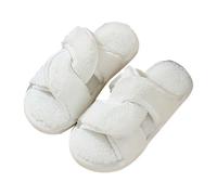 Slippers Women Winter Plush Slippers Bedroom Open Toe Non-Slip Sole Comfortable Slide Soft Fluffy House Slippers Indoor Girls Women Love Slippers, beige, 6 UK