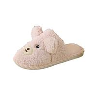 Slippers Women Women Slippers Autumn and Winter Fashion Comfortable Indoor and Outdoor Cute Cartoon Bear Slippersflat Womens Size 6 Next Slippers Ladies Wide Slippers for Swollen Feet(Pink, 6)