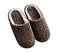 Slippers Women Women's Autumn And Winter Leisure Warm Splicing Slippers (Coffee, 36)