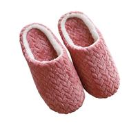 Slippers Women Women's Autumn And Winter Leisure Warm Splicing Slippers (Red, 44)