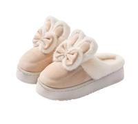 Slippers Women Womens Unisex Halloween Cute Fuzzy Arch Support Bathroom Mens Women's Mule Comfy Warm Shearling Lightweight Breathable Memory Foam Anti-Slip House Shoes Christmas Men Beige 6