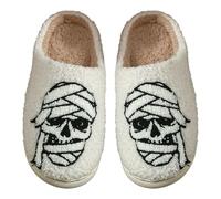 Slippers Women Womens Unisex Halloween Cute Fuzzy Leopard Print Outdoor Shoes,plush Home for Women,winter Christmas House Merry Men's Novelty White 8