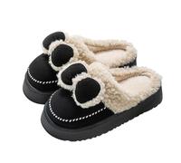 Slippers Womens Christmas Women Men Fluffy Arch Support Indoor Shoes Lightweight Non Slip Orthopedic Comfortable Warm Lined Closed Toe Home Slipper Merry Men's Novelty Black 4.5