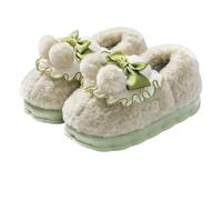 Slippers Womens Christmas Women Men Hotel Slipper Socks Shoes Mule Comfy Warm Shearling Lightweight Breathable Memory Foam Anti-Slip House Ladies Unisex Halloween Cute Fuzzy Green 6