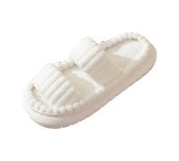 Slippers Womens Christmas Women Men House Arch Support Women's Scuff Furry Cute Curly Faux Wool Slip-On Indoor Memory Foam Shoes Unisex Halloween Pumpkin White 7