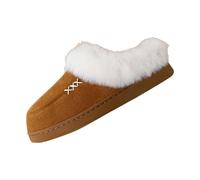 Slippers Women's Closed Slippers Women's Plush Funny Warm Lined Winter Shoes with Platform Mules Slip On Felt Slippers Leisure Felt Slippers Minimalist Slippers Plush, brown, 8 UK