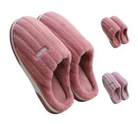 Slippers Women's Felt Closed Women's Slippers Winter Slippers Fluffy Slippers Funny Slippers Solid Sole Bathing Shoes Lightweight Mules Funny Plush Slides Orthopaedic Slippers, Wine Red, 6 UK