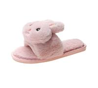 Slippers Women's Felt Open Slippers Women's Plush Pink Warm Lined Winter Shoes Rabbit Ears Mules Slip On Felt Slippers Leisure Felt Slippers Minimalist Slippers Plush, pink, 8.5 UK