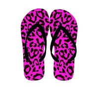 Slippers Women's Flip Flops Comfortable Leisure Sandals for Beach Pool Parties in Summer Spring Travel Outdoor Slip-On Slide Shoes with Leopard Print, black, 7 UK