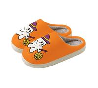 Slippers Women's Fluffy Slippers Halloween Felt Slippers | Slippers Winter Plush Adult Ghost Slippers Cuddly Slippers Non-Slip Soft Women's Slippers Winter Slippers