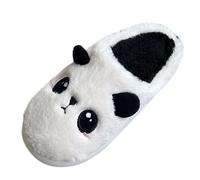Slippers Womens House Shoes Sheepskin Slippers Women's Men's Winter Home Indoor Cute Panda Thick Plus Velvet Soft Bottom Silent Warm Wrapped Toe Couple Plush Cotton Slipper Plantar Fasciitis Slipper