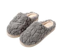 Slippers Womens Indoor Shoes for Women Mule Slippers for Women Cotton Slipper Men Home Indoor Warm Thick Bottom Wear Sense of Stepping The with A Couple of Monthly Shoes Platform Slipper (Grey, 44)