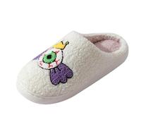 Slippers Womens Indoor Shoes for Women Novelty Slippers Halloween Fall Winter Cotton Slipper Home Comfort Devil's Men Women Couple Models Thick Bottom Warm Indoor Slipper for Size 8 (White, 38)