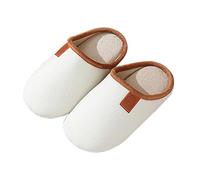 Slippers Women's Lined Mules Guest Slippers Soft Sole Home Slippers Comfortable Warm Slippers House Slippers Felt Slippers Winter Hut Shoes Felt Slippers, White, 6 UK
