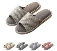 Slippers Women's Men's Cotton Indoor Slippers Super Soft Slippers Bedroom Winter Slippers Knitted Mules Non-Slip Bath Slippers Indoor Guest Slippers Linen Slippers, d, 4 UK
