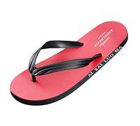 Slippers Women's Men's Flip Flops for Beach Leisure Activities Large Size Sandals Moccasins Bathing Shoes Unisex Lovers Slippers Flip Flops Lightweight Slippers, red, 9.5 UK