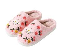 Slippers Womens Merry Christmas Men's Novelty Size 7 Disposable Mens Women’s Corduroy Soft Comfy Memory Foam Non-Slip House Shoes Indoor Outdoor Women for Men Pink 7.5