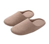 Slippers Women's Mules Closed Winter Slippers Women's Warm Leisure Felt Slippers Flat Heel Felt Slippers Plain Winter Shoes Thick Slippers for Minimalist Slippers, khaki, 4 UK